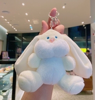 Porte-clés Poupée Lapin Doux et Mignon en Fausse Fourrure, Pompon Moelleux, Pendentif Peluche pour Sac et Voiture, Porte-clés Amusant en Pompon Moelleux
