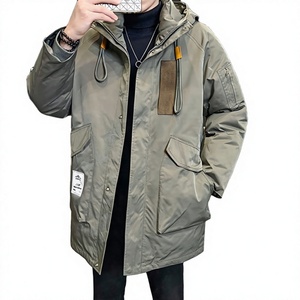 Wholesale Men's <b>Parka</b> <b>Jacket</b> Breathable <b>Waterproof</b> Windbreaker with Hood Customizable Street Wear Winter Fabric OEM Services - Product Image 1