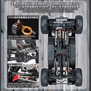 YiKong YK4106 PRO YK4106SE Coche Teledirigido <span class=keywords><strong>RC</strong></span> Crawler 4x4 a Escala 1/10, Simulación Brabu Big G Wagon con Giro de Tanque Avanzado, Luces LED y <span class=keywords><strong>Radio</strong></span> de 11 Canales - Product Image 3