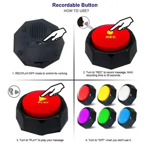 プッシュボタンmp3録音可能サウンドボックスボタンペット用ワンタイムボイスボタン