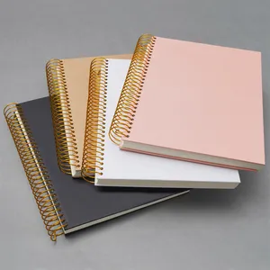 Atacado tampa do notebook b5-Atacado 150 folhas de espessura rosa branco preto kraft tampa B5 espiral caderno diário de capa dura