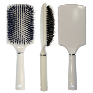 <span class=keywords><strong>Brosse</strong></span> pour Extension de cheveux, blanche avec coussin d'air carré scintillant, poils de sanglier naturels, appareil de coiffure démêlant - Product Image 1