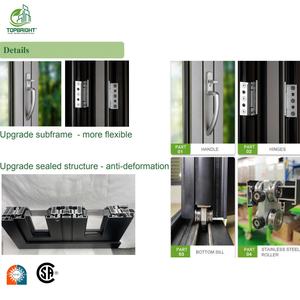 折り畳み式ドアフロントエントリー外装Bi折り畳み式ドアインテリアパティオドアシステムデザイン防水ガラス折りたたみ式アルミ - Product Image 4