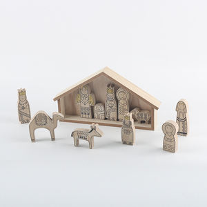 सबसे अच्छा क्रिसमस उपहार के लिए बच्चों के जन्म के लिए यीशु लकड़ी जन्म सेट खिलौना बच्चे शैक्षिक - Product Image 3