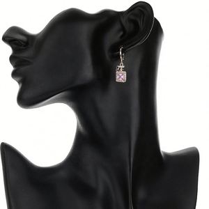 Joyería al por Mayor, Juego de Joyería de Latón Chapado en Oro de 18K con Aretes y Collar de Circonita Cuadrada a la Moda para Mujer, para Bodas y Eventos - Product Image 3