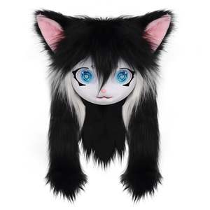 Smileternit Dierenkop Kat Fursuit Gesneden Masker Halloween Maskerade Kostuum Rekwisieten - Product Image 6