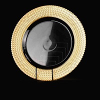 Assiettes de présentation de luxe dorées de 13 pouces en verre écologique Reef, peintes à la main, décoratives pour mariages, sans danger pour les aliments