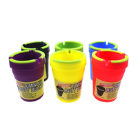 Cendrier de poche RYO en ABS luminescent, sans fumée, petit format rond, couleurs assorties, style américain, pour voiture, vente en gros, personnalisable, OEM