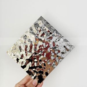 ระลอกน้ำ EX219 316L 304J1 HL แผ่นเหล็กสแตนเลสฝังกระจกผนังภายในแผงโลหะตกแต่งผนังโลหะดัดการตัด - Product Image 4