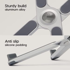 X6 <span class=keywords><strong>support</strong></span> de refroidissement en aluminium réglable Portable métal ordinateur portable et <span class=keywords><strong>tablette</strong></span> PC <span class=keywords><strong>support</strong></span> pliable ordinateur portable <span class=keywords><strong>support</strong></span> en Stock - Product Image 5