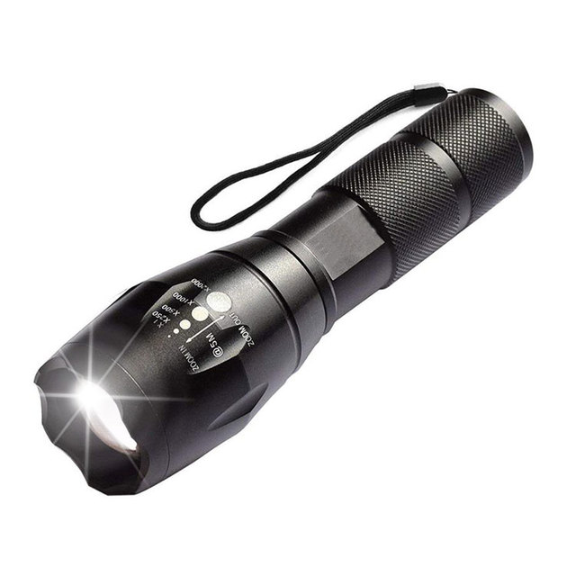 1000 Lumen Brightest XML T6 IP54 Waterproof Tactical LED Flashlight Aluminum Alloy Body AAA Battery 4100K Neutral White for EDC