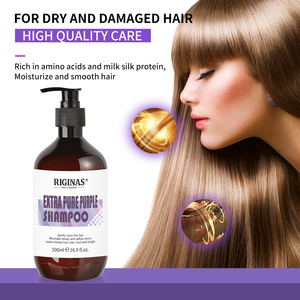 Shampooing capillaire argenté Riginas, dites adieu au jaune, 500 ml, shampooing violet, marque privée pour salon - Product Image 2