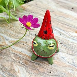 Chapeau de fête créatif, petite statue de grenouille mignonne, décoration artisanale pour <span class=keywords><strong>jardin</strong></span>/cour, cadeau d'Halloween pour les amis - Product Image 6