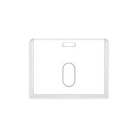 Clip porte-carte d'identité en acrylique haute transparence, impression sérigraphique, design moderne et élégant, sans fermeture, pour cartes de visite