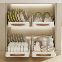 Organisateur de placard extractible sans perçage, tiroir de cuisine télescopique, étagère à vaisselle, étagère de cuisine coulissante extensible