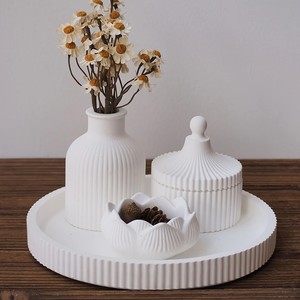 Set 4 pezzi scatola di immagazzinaggio, vassoio vaso, stampo in Silicone artigianale, gesso cemento loto candela tazza, stampo in Silicone Set per la decorazione della casa - Product Image 3