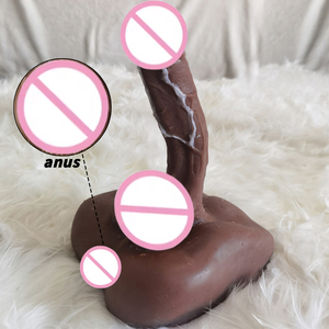 Интимная игрушка YAQU унисекс: реалистичный дилдо из жидкого силикона с венами, большой анальный отверстий, для мастурбации взрослых, плоское основание - Product Image 3