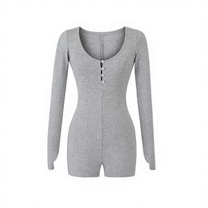 Mono de punto transpirable de manga larga con cuello en V para mujer, estilo casual, ajustado, nuevo para otoño/invierno - Product Image 1