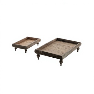 Set Of Two Different Sizes Food Tray Rectangle Shape Wooden Dessert <b>Chocolates</b> Tray From Manufacturer In India - Product Image 1