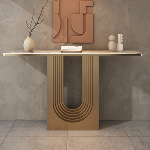 Tavolo Console di Design per <span class=keywords><strong>Soggiorno</strong></span> con Piano in Marmo, Tavolo per Hotel, Tavolo Console in Marmo Bianco <span class=keywords><strong>Moderno</strong></span> - Product Image 2