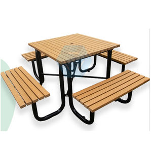 आधुनिक आउटडोर पिकनिक टेबल सेट फैक्टरी थोक गार्डन पैटियो धातु लकड़ी बेंच प्लास्टिक कॉफी रेस्तरां भोजन के लिए - Product Image 1