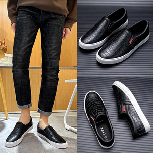 Chaussures décontractées antidérapantes pour hommes, chaussures de loisirs, chaussures de travail, chaussures de skate, mode coréenne, motif rayé, couleur unie, chaussures <span class=keywords><strong>bateau</strong></span>, chaussures décontractées - Product Image 4