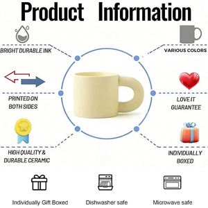 New Solid-color Ceramic Cup with Customizable logo - Home Drinking Cup, Coffee Cup, Chubby Cup.creative Ceramic <b>Mug</b> - Product Image 2