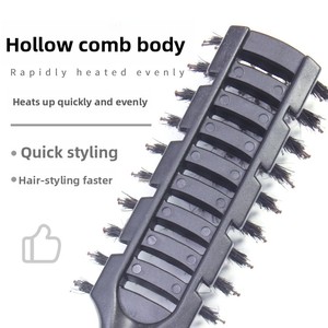 Peigne à cheveux Zhuoke en plastique PP à neuf rangées de crins de porc noirs pour cheveux raides et bouclés pour hommes, usage domestique, coiffure - Product Image 3