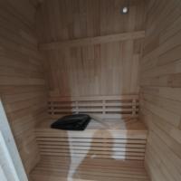 Sauna Uap Basah Kubus Luar Ruangan untuk 2 Orang, Spa Rumah Kayu untuk Taman Belakang Rumah, Desain Tradisional