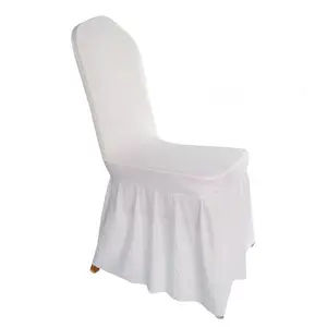 큰 크기 태양 치마 스트레치 Sundress 결혼식 파티 전시회를 위한 주름 백색 의자 덮개