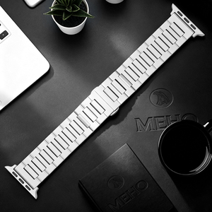 สายนาฬิกาไทเทเนียมสำหรับ Apple Watch Ultra 49 มม. สีเงิน สายโลหะระบายอากาศได้ดี ปรับขนาดได้ พร้อมตัวล็อคแบบพับ - Product Image 1
