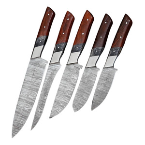 High Quality Custom Handmade Damascus Steel Chef <b>Knife</b> Set Whole Sale Exclusive Handcrafted <b>Knife</b> with Pakka Wood Leather Roll - Product Image 1