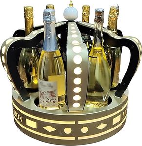 Étagère de présentation de bouteilles d'alcool de style couronne éclairée par LED, support de présentation de bouteilles de champagne/vin rechargeable avec 7 modes d'éclairage - Product Image 1