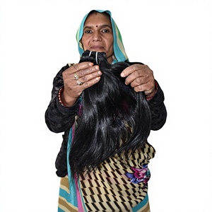 Extensions de cheveux vierges Remy 100% naturels, tissées à la machine, double trame, à clipser/tisser, lisses et profondes, style Indien Temple, vente en gros - Product Image 1