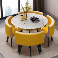 Table à manger de réception scandinave moderne ensemble de chaises meubles de maison accessibles en PU de luxe pour la maison hôtel bureau simple élégant
