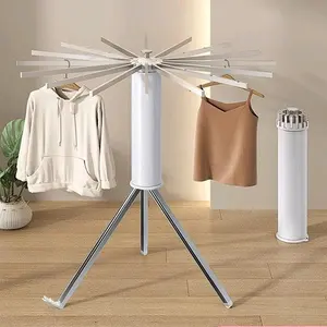 Household Items Balcony Quilt Rack Standing Rotary Airer Folding Retractable Tripod Laundry Clothes Drying Rack
