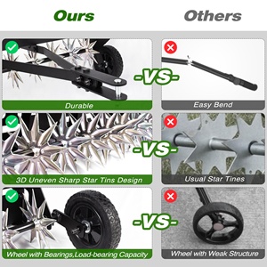 Accessoires de tondeuse à <span class=keywords><strong>gazon</strong></span> en métal Pénétrateur de sol Remorquage Derrière Spike Aérateur avec dents en acier galvanisé Atv râteau - Product Image 4