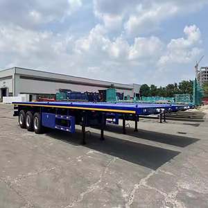 Semirremolque de Plataforma Plana de 3 Ejes de 20 pies/40 pies Personalizado de Fábrica, Nuevo Remolque de Caja de Acero para Transporte Especial con Neumáticos 12r22.5 - Product Image 4