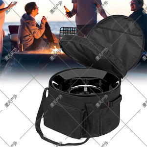 Bolsa de Almacenamiento para Fogata de Camping de Doble Capa de 19 Pulgadas, Bolsa de Almacenamiento para Parrilla de Barbacoa Impermeable de Tela Oxford - Product Image 4