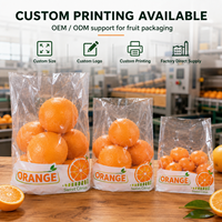 Voedselveilige transparante LDPE platte plastic verpakkingszak voor producten, heavy-duty, geperforeerd, voor het bewaren van vers fruit, mandarijnen etc.