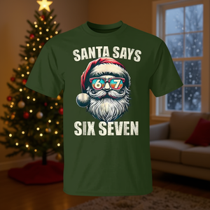 Maglietta natalizia con meme Santa Says Six Seven 6 7 Gen Z - Product Image 3
