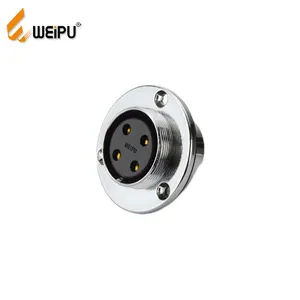 China supplier WEIPU female metal connector wire 4/7 pin industrial cable connector receptacle