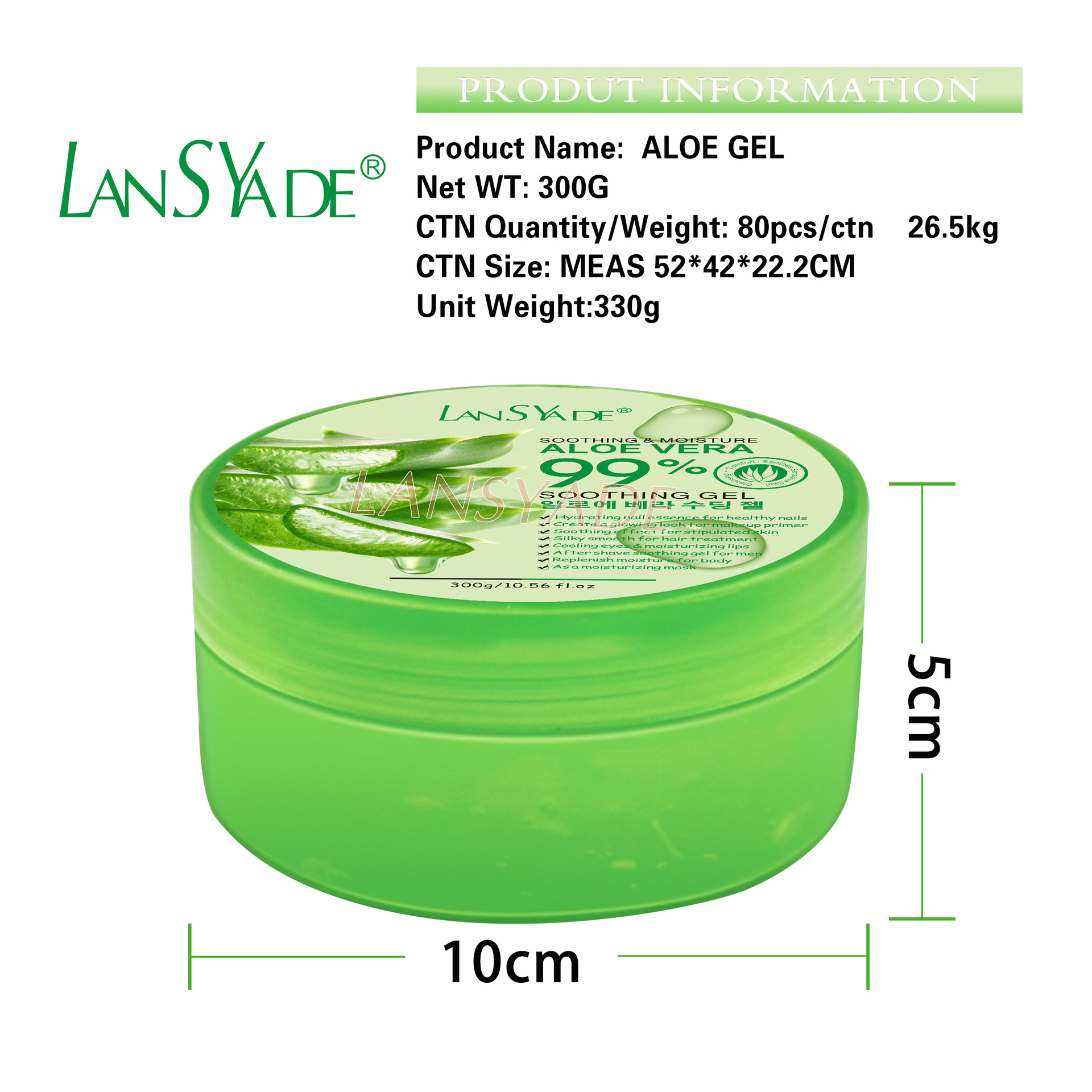 Wholesale Organic Pure Korea Aloe Vera Gel 300g Hydrating Whitening Face  Cream Soothing Gel Sun Repair Fresh Jelly Sleeping Mask