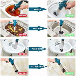 Desatascador de Tuberías de Alcantarillado, Desatascador de Drenajes por Aire a Alta Presión, Desatascador de Inodoros Flexible de ABS+Acero Inoxidable, Ecológico y Compacto - Product Image 3