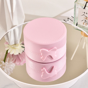 Butterfly Pink <b>White</b> Jewelry <b>Storage</b> <b>Box</b> <b>Plastic</b> Desktop Organizer For Hair Ties And Small Accessories 50 Capacity - Product Image 3