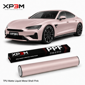 XP3M Matte Liquid Metal Shell Pink Matte Satin TPU Color PPF Car <b>Wrap</b> <b>Vinyl</b> 7.5 Mil Self Healing Anti Scratch Anti Yellowing - Product Image 1