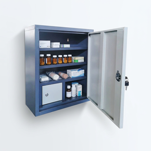 Vente en gros de boîte médicale d'urgence familiale, armoire en acier, mini <span class=keywords><strong>pharmacie</strong></span>, boîte à médicaments en métal, trousse de premiers soins - Product Image 1