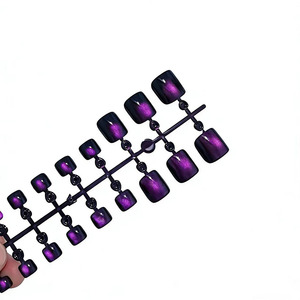 30 <span class=keywords><strong>Uñas</strong></span> Postizas de Ojo de Gato para los <span class=keywords><strong>Pies</strong></span>, Cortas <span class=keywords><strong>y</strong></span> Cuadradas, Tiras de <span class=keywords><strong>Uñas</strong></span> Pintadas a Mano, Removibles, para Mujer - Product Image 6