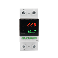 QJC Din Rail affichage LCD Intelligent 40A/63A protecteur de courant de tension réglable Protection contre les surtensions/sous-tensions