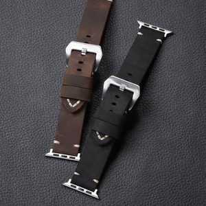 <span class=keywords><strong>Correa</strong></span> de Reloj de Cuero Crazy Horse Retro de 38/40/41 mm <span class=keywords><strong>para</strong></span> <span class=keywords><strong>Iwatch</strong></span>, Correas de Reloj de Cuero Genuino de 42/44/45/46/49 mm <span class=keywords><strong>para</strong></span> Reloj Inteligente - Product Image 3